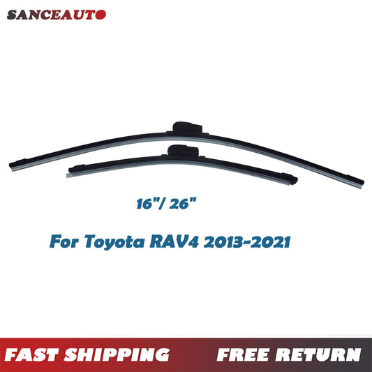 Windshield wiper blades are compatible with RAV4 13-21 dual 16-inch and 26-inch models 1505116 and 1505126-. n