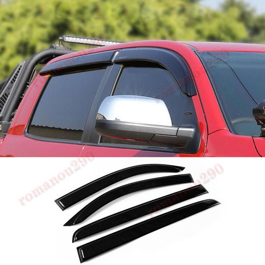 for Toyota Tundra 4-Door 2007-2021 Black Window Visor Vent Sun Shade Rain Guard