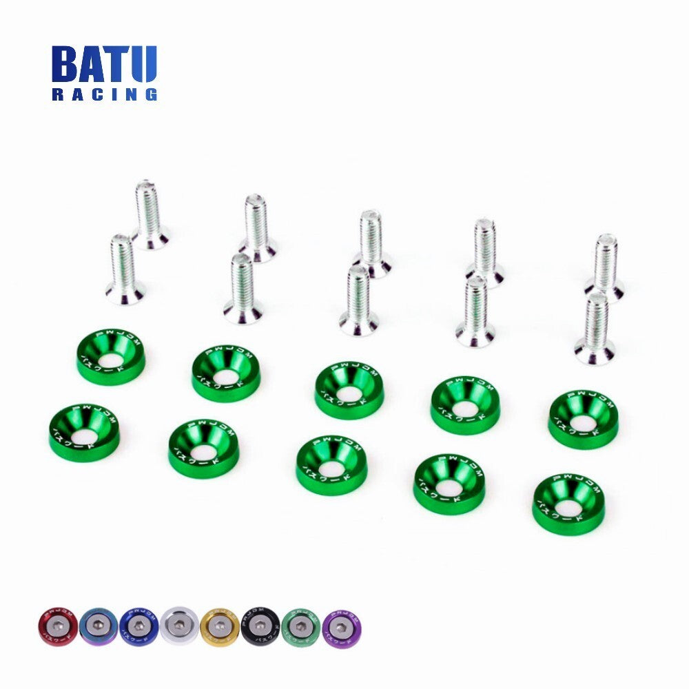 20X Green JDM Billet Aluminum Fender/Bumper Washer/Bolt Engine Bay Dress Up Kit