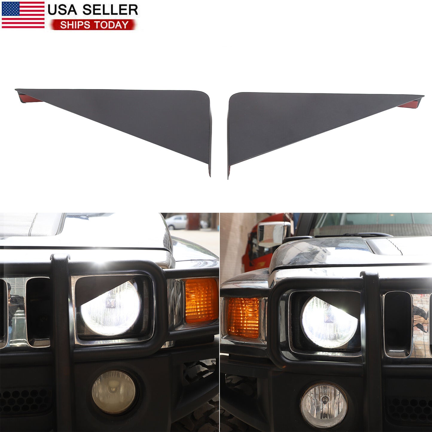 Car headlight cover insert for angry eyeplate suitable for Hummer H3 2005-09 Alloy