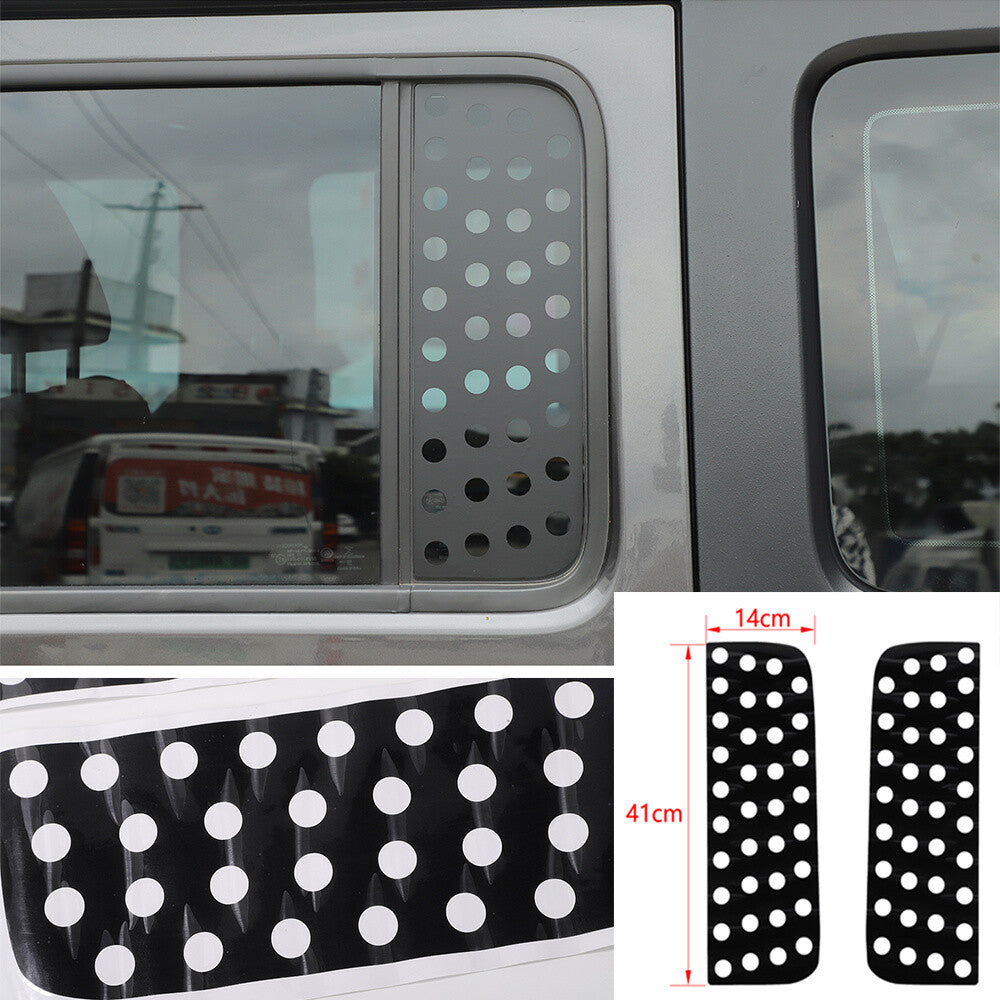 Black PVC Rear Small Window Glass Sticker Cover for Jeep for Wrangler JL JT 2018-23