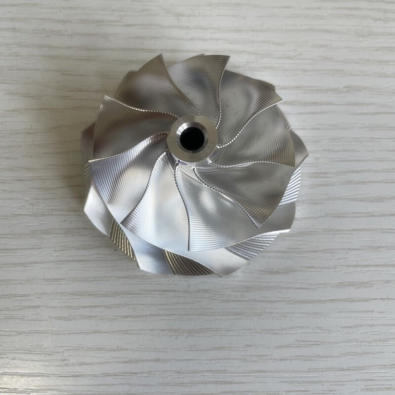 G30-770 57.52/71.40mm 9+0blades point milling snake billet compressor wheel