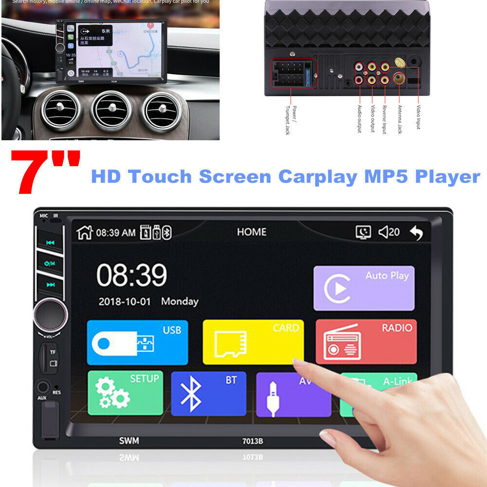 7-inch CarPlay HD screen, 2-DIN Bluetooth, USB AUX, car radio, audio, video, MP5 player. n
