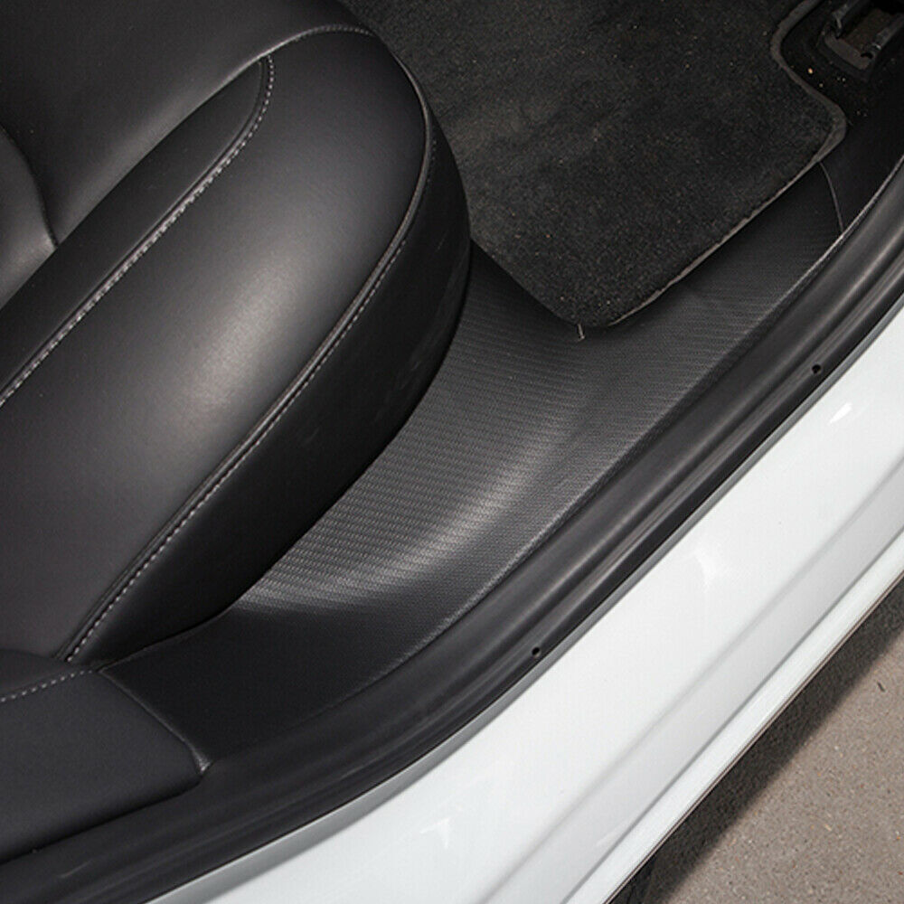 for Tesla Model 3 2017-2023 carbon PU Door Sill Guard Pedal Protector Cover Trim