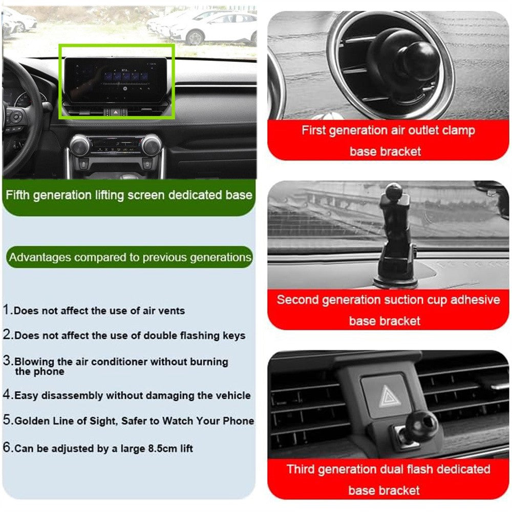 360 Degree Rotation Car Phone Holder for Toyota RAV4 2023-24 10.25inch