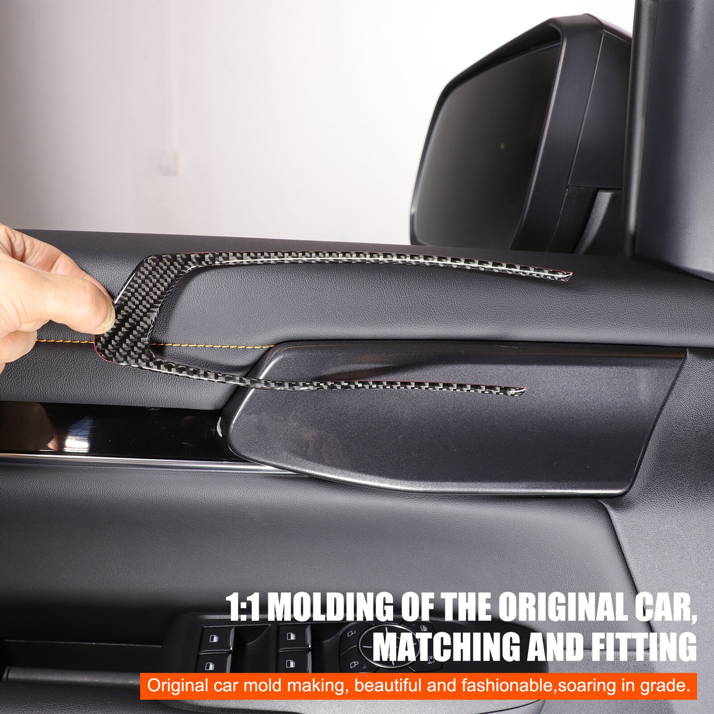 Carbon fiber front door armrest stickers for Ranger 2023-2024 n