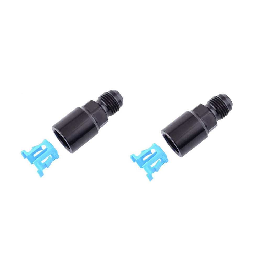 2-Piece Set of 8AN Male Horn to 3/8 inch Quick Disconnect Female Push-Type EFI Fuel Rail Accessories