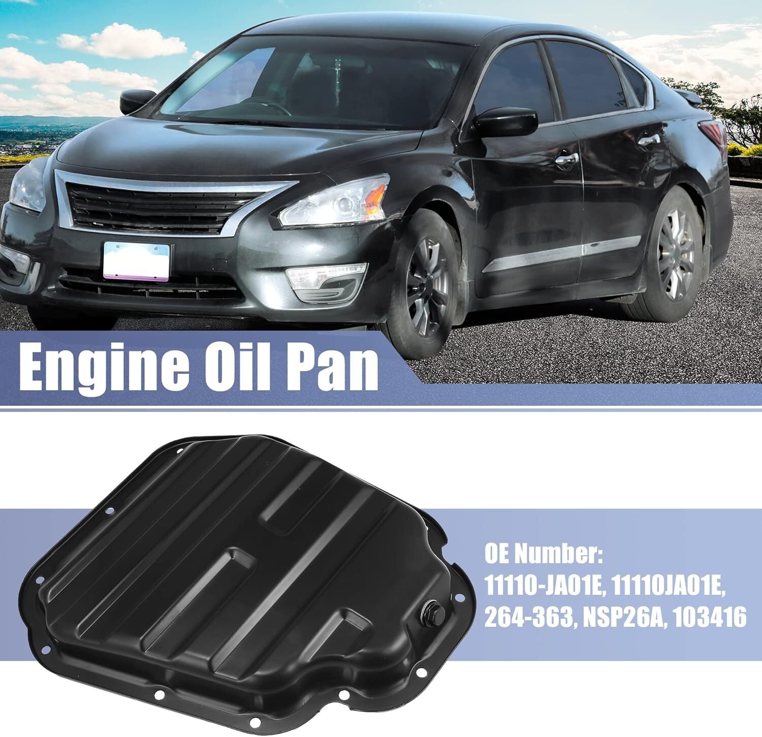 For Altima 2009-2013 L4 2.5L 11110-JA01E Lower Engine Oil Pan w/ Gasket n