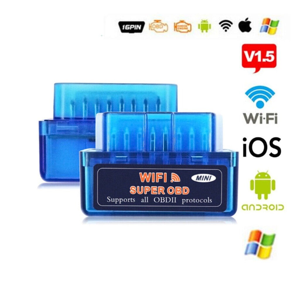 WIFI Wireless OBD2 Auto Scanner Trouble Code Reader Car Diagnostic Tool Blue New n