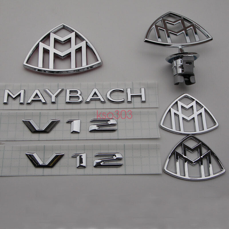 7-piece set of chrome for MAYBACH badges, automatic front badges for Mercedes-Benz S400 S500