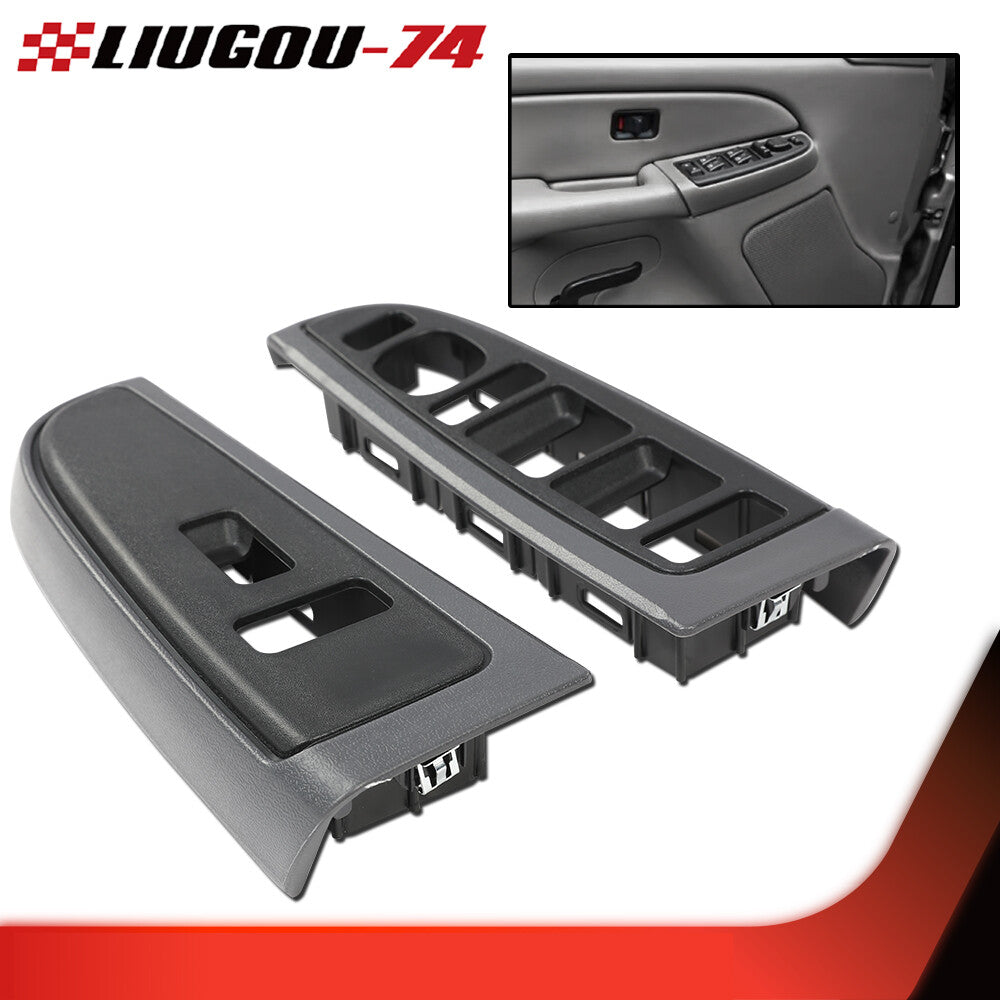 Front window switch decorative frame set is suitable for 2003-2007 Silverado for Sierra dark gray- v