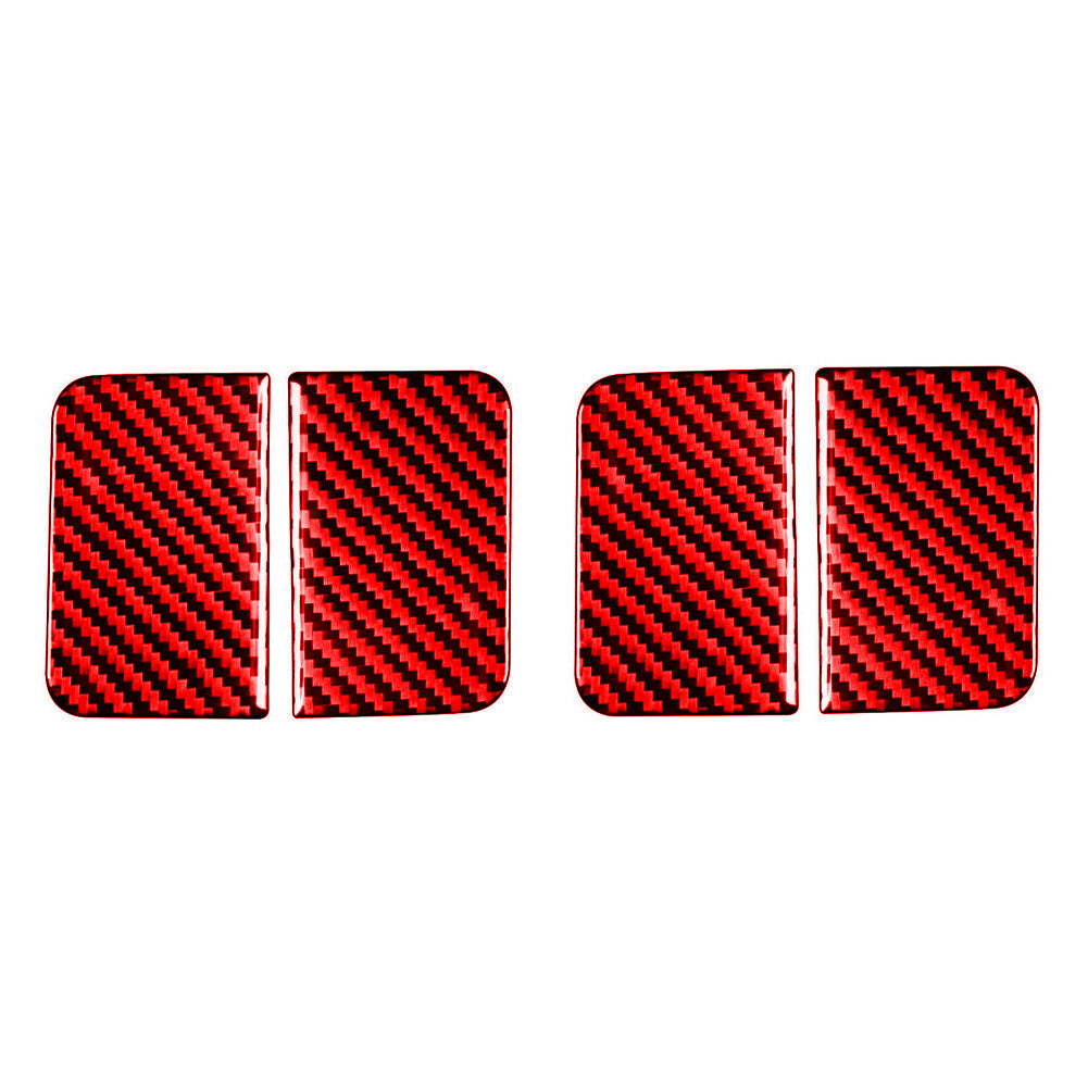 4Pcs Red Carbon Fiber Door Bowl Cover Trim For Silverado for GMC for SIERRA 2014-2018