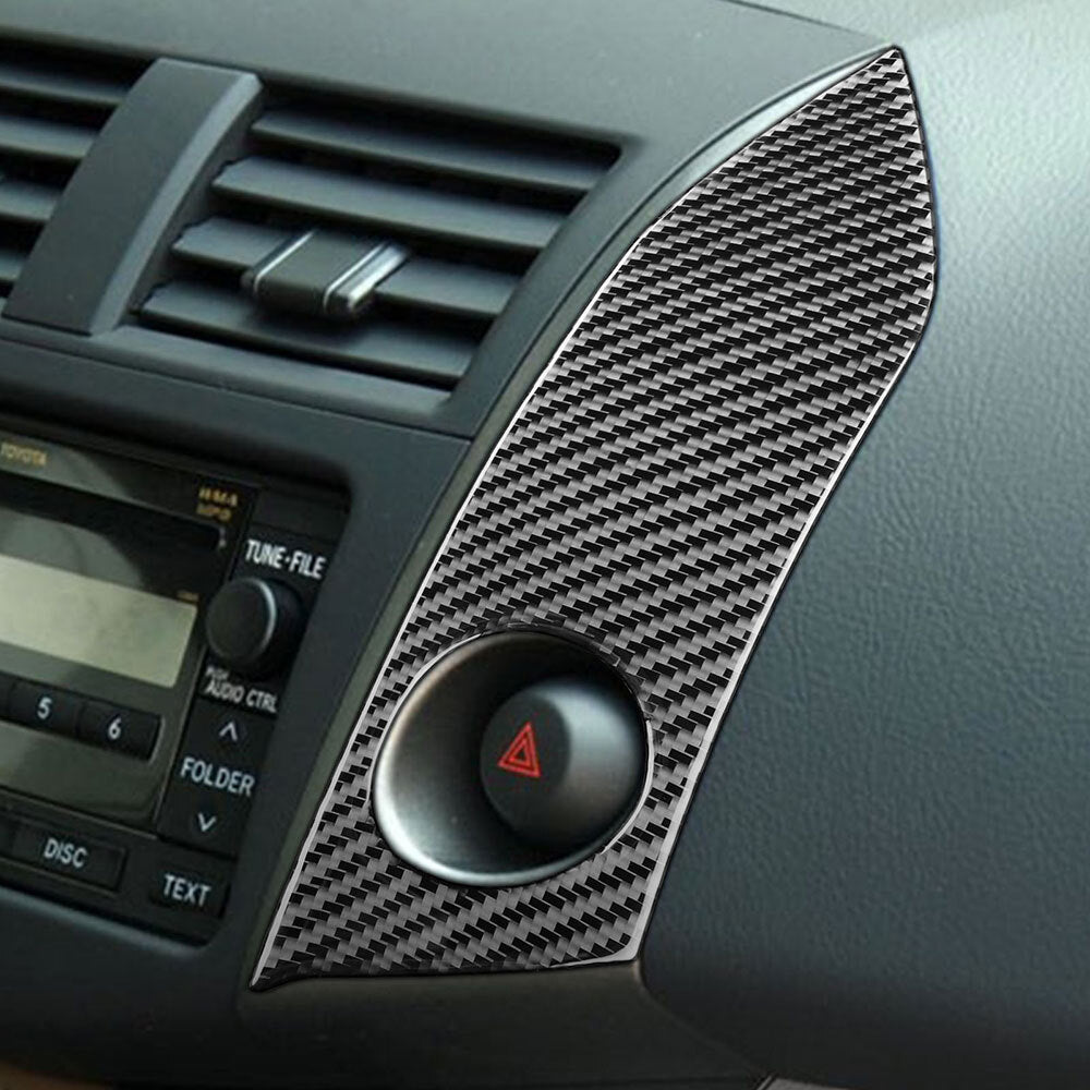 2X Carbon Fiber Central Console Side Panel Cover Trim for Toyota RAV4 2006-2012