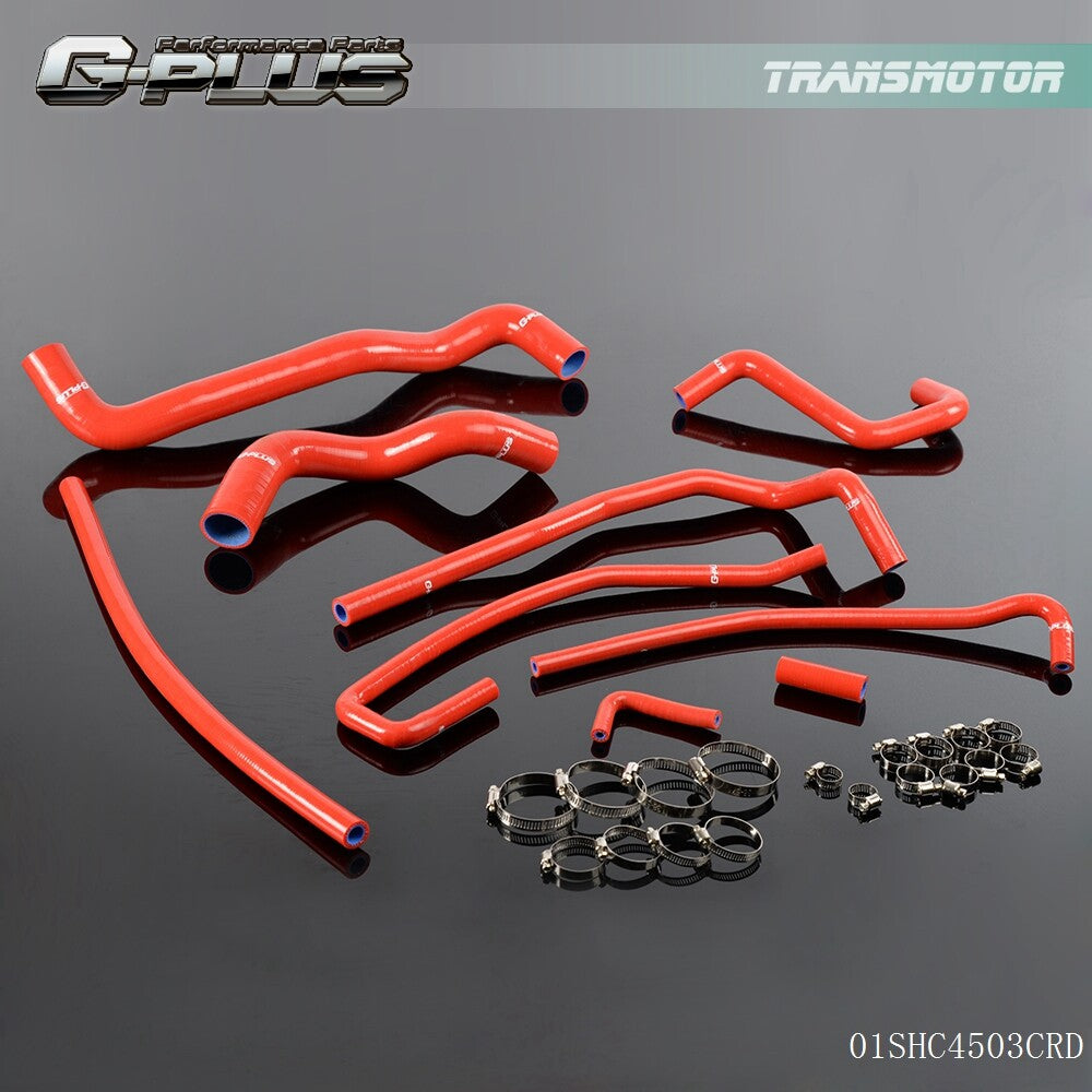 Silicone Radiator Hose Clamp Fits 1991 - 1996 for Corvette 57L LT1 V8 Red - v