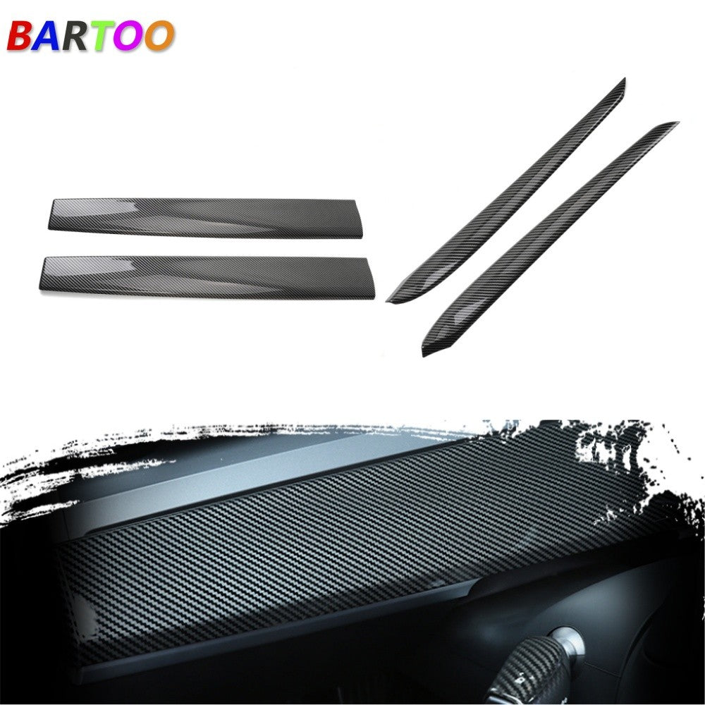 Carbon Fiber Dashboard Cover+Front Door Panel Armrest Cover for Tesla for Model 3 /Y Q