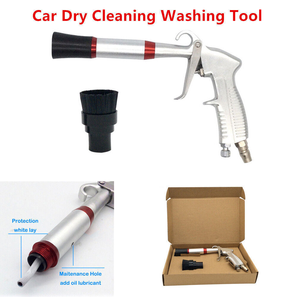 Car and Truck Dry Air Cleaning Kit - Pneumatic Spray Dirt Washing Tool Brush n