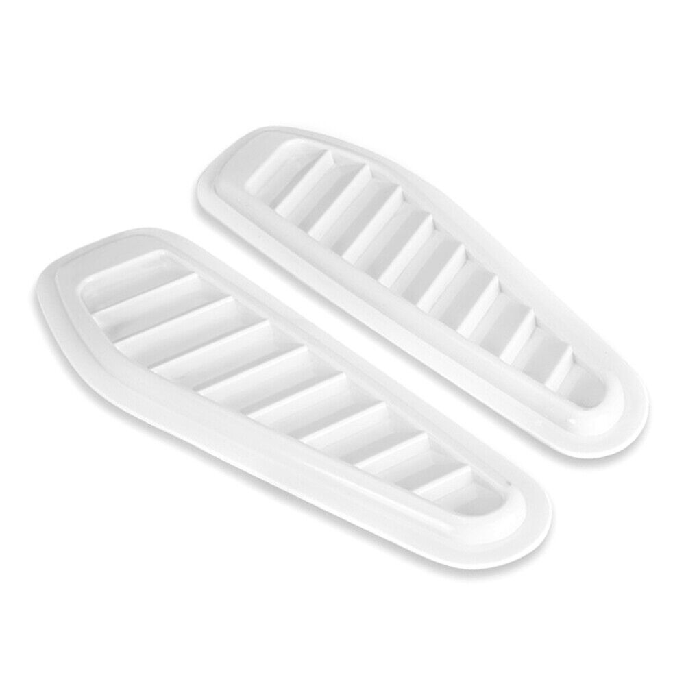 Universal Decorative Air Flow Intake Decor Hood Scoop Vent Bonnet Cover White