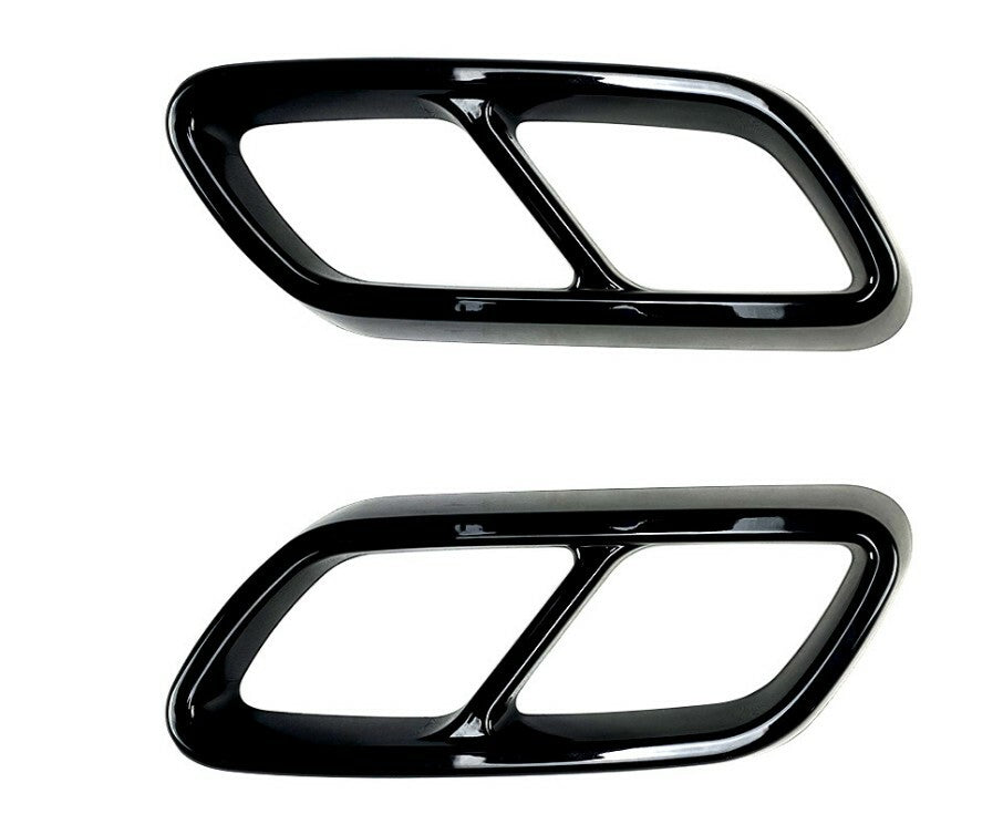 2PCS Glossy Black Exhaust Fit for Mercedes Benz C Class 2021 W206 Tips Q