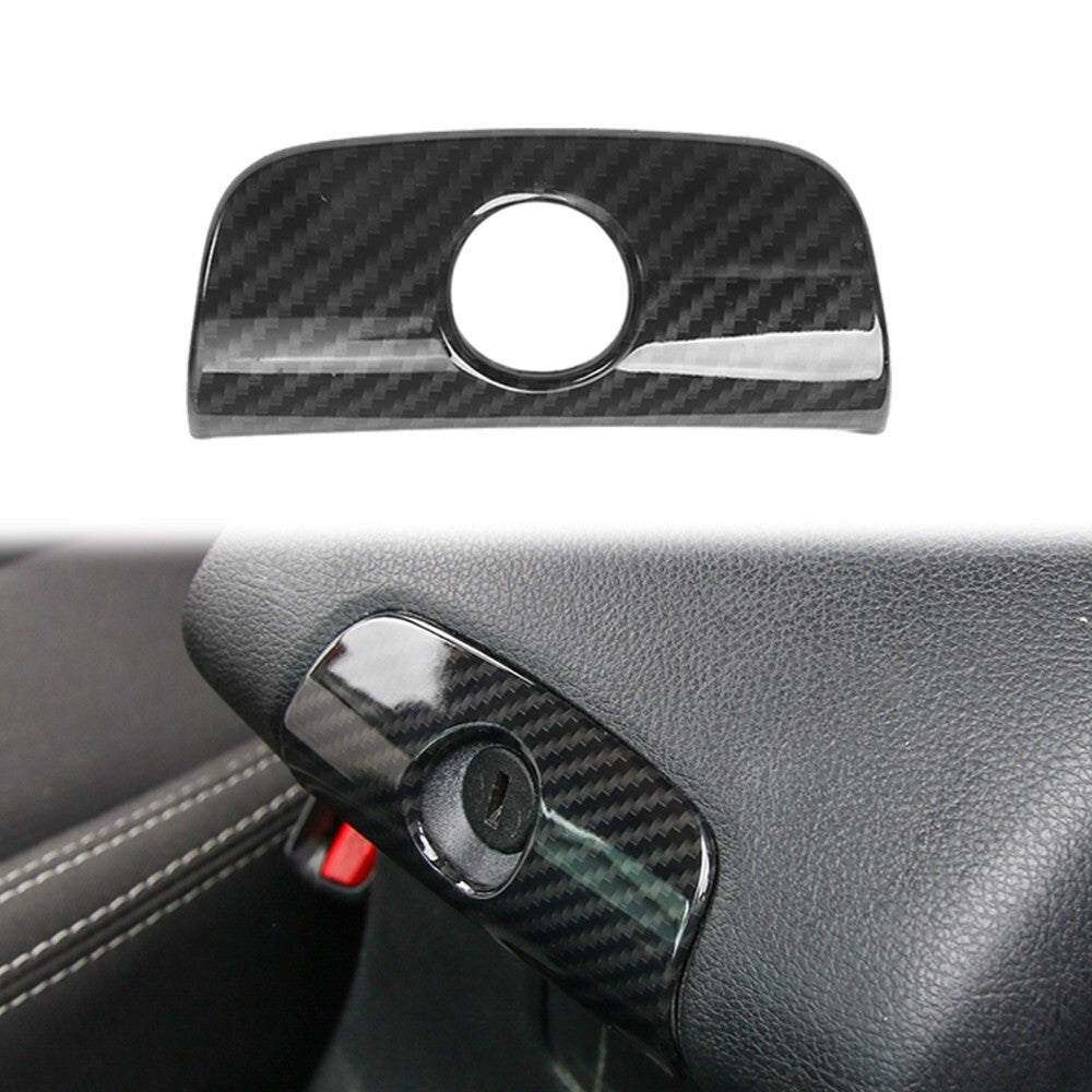 Center Armrest Box Keyhole Cover Trim for Jeep for Wrangler JK 2011-17 Carbon Fiber