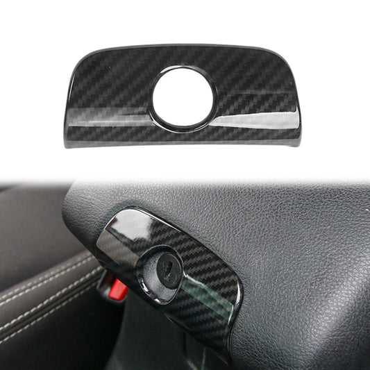 Center Armrest Box Keyhole Cover Trim for Jeep for Wrangler JK 2011-17 Carbon Fiber