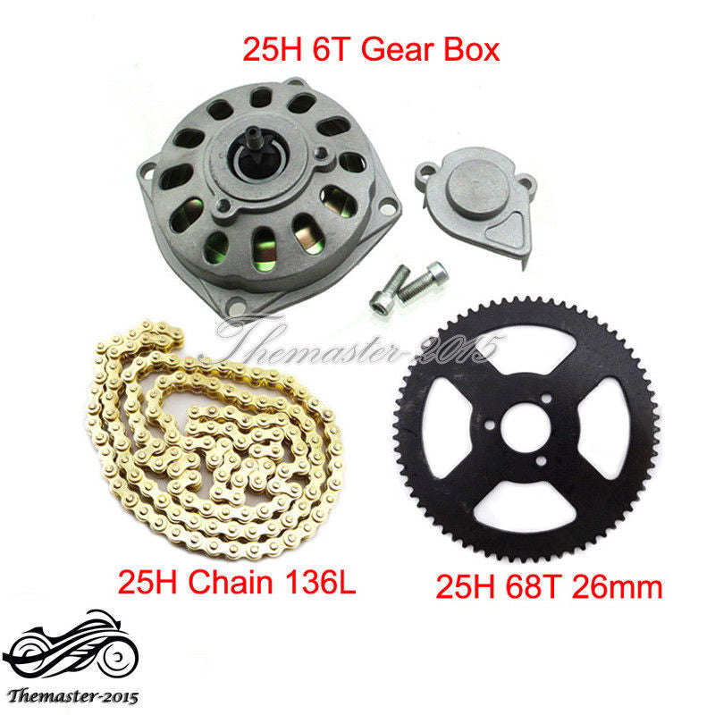 6T Clutch Gear Box + 68T Chain Sproket + 25H Chain 2 Stroke Minimoto Pocket Bike Q