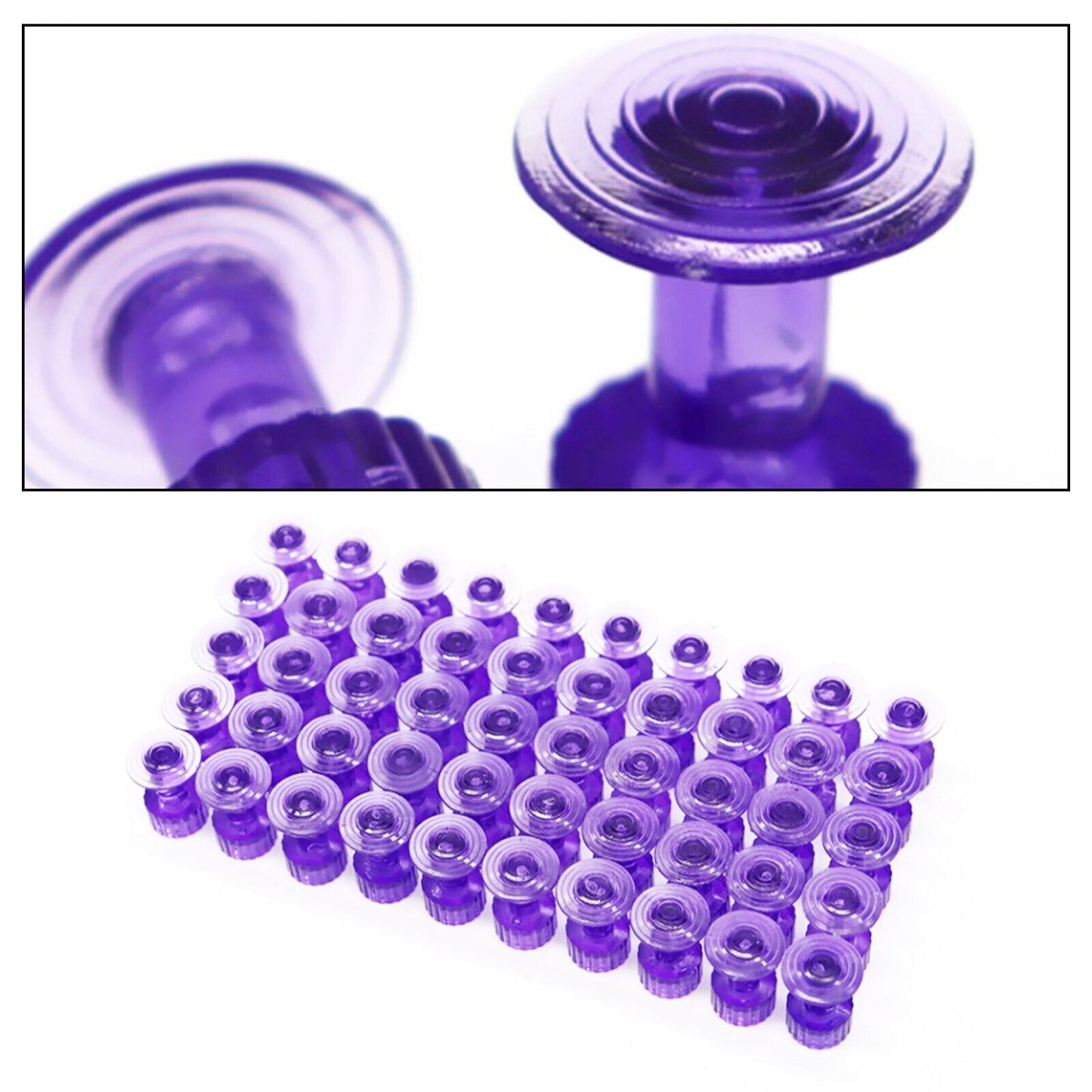 50Pcs PDR Glue Pull Tabs Automotive Paintless Dent Repair Hail Repair Purple