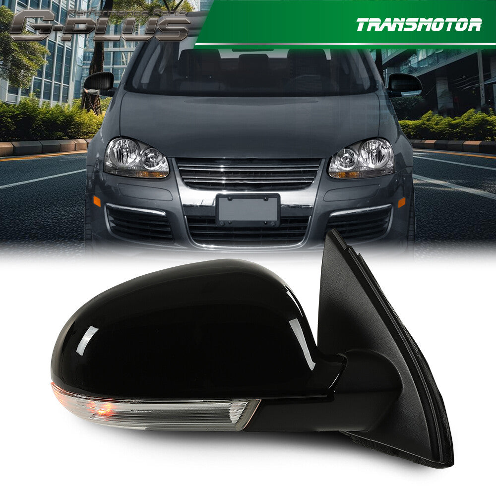 Suitable for 2005-2010 for Volkswagen for Jetta right-side mirror with power heating, turn signal, and puddle light.