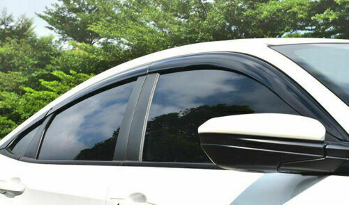 6P for Honda for Civic Sedan 2016-2021 Black Window Vent Sun Rain Guards Door Visor