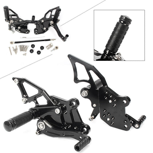 Rear Set Footrests Footpegs Pedals Black for Kawasaki Z300 2013 2014 Motorcycle