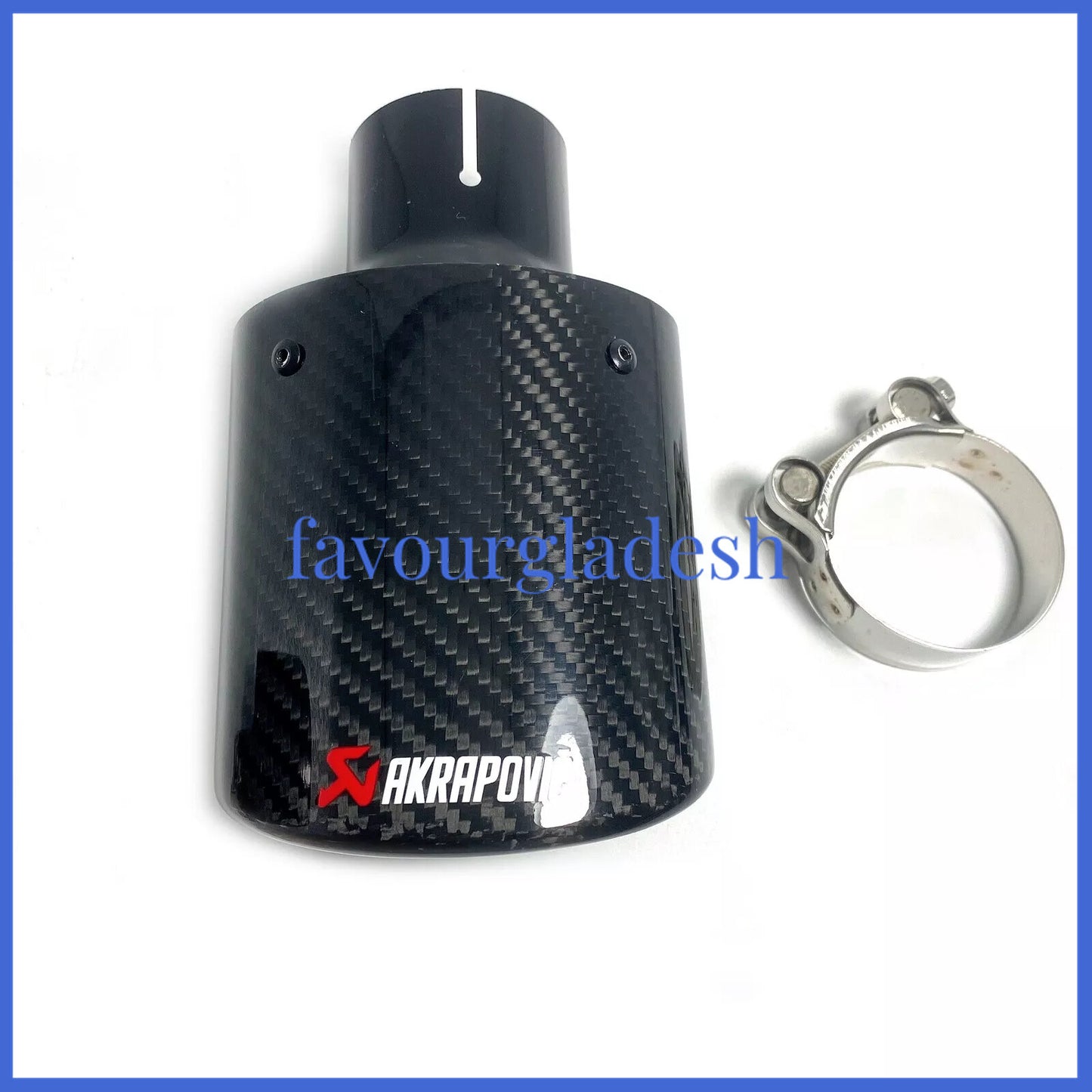 Oval Slanted Akrapovic Carbon Fiber Exhaust tip exhaust muffler pipe 63-115mm