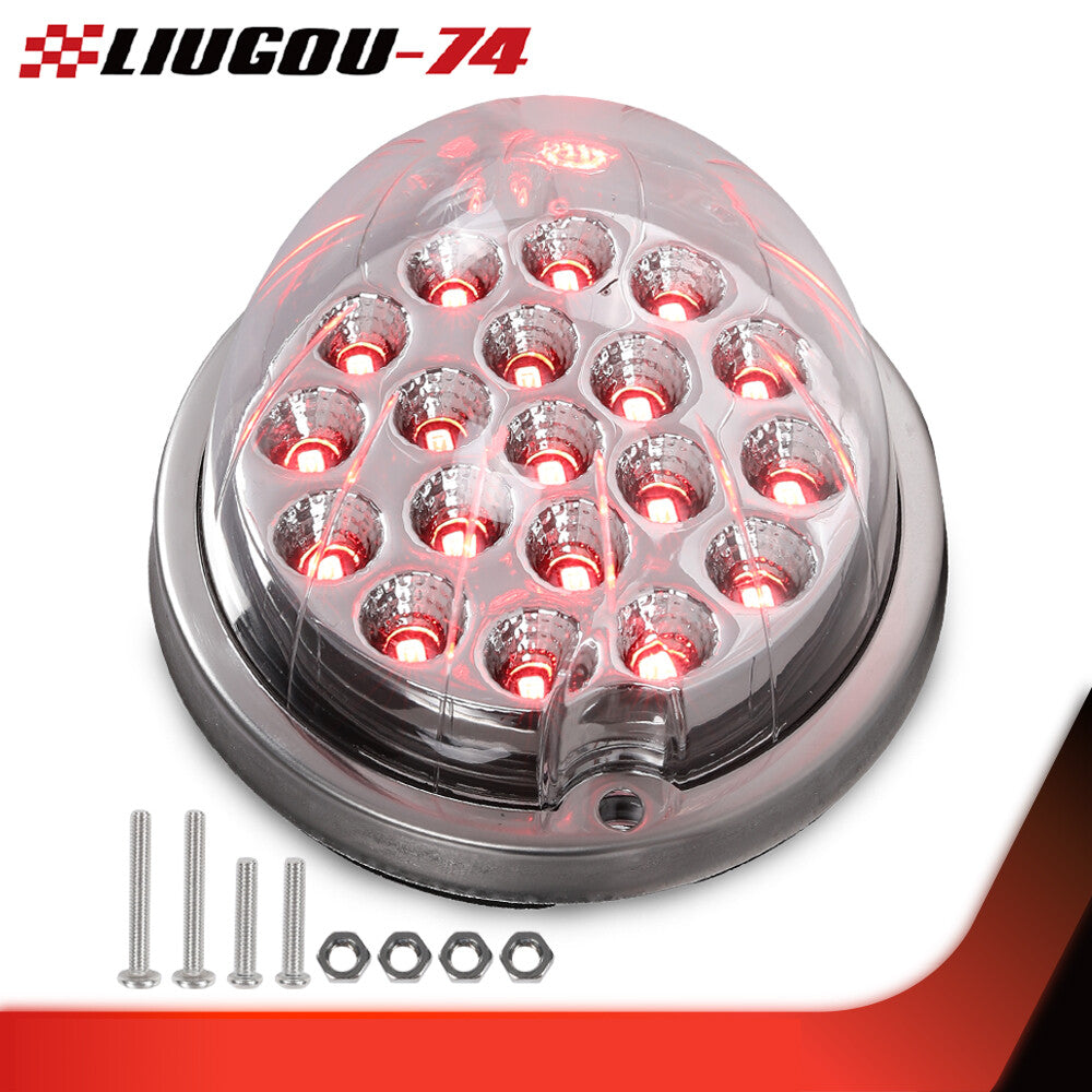 1 Pack Red with Clear Lens Watermelon (19 LED) Marker Turn Signal Light Universal - v