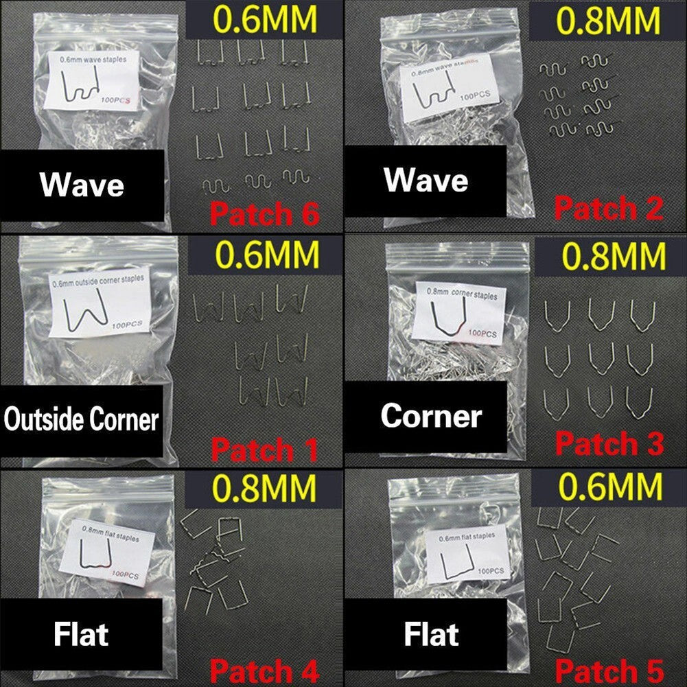 100PCS 0.6/0.8mm Hot Stapler Staples For Car Bumper Plastic Welder Repair Kit v