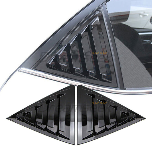 Gloss Black Quarter Window Louver Shutter Vent Trim for Toyota for Corolla 14-2019