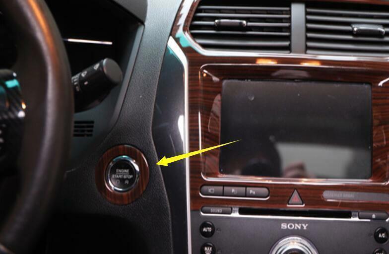 Fit for Ford Explorer 2011-2019 Wood Grain for Co -Pilot Storage Box Handle Bowl Trim