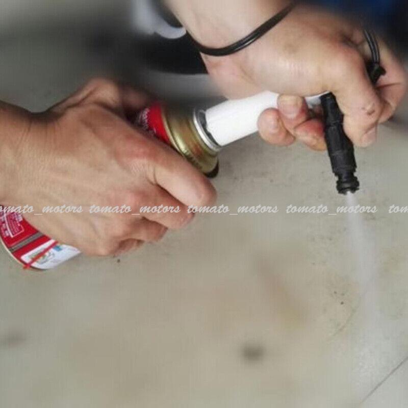 Universal Fuel Injector Flush Cleaner Adapter DIY Kit Car Cleaning Tool &Nozzle n