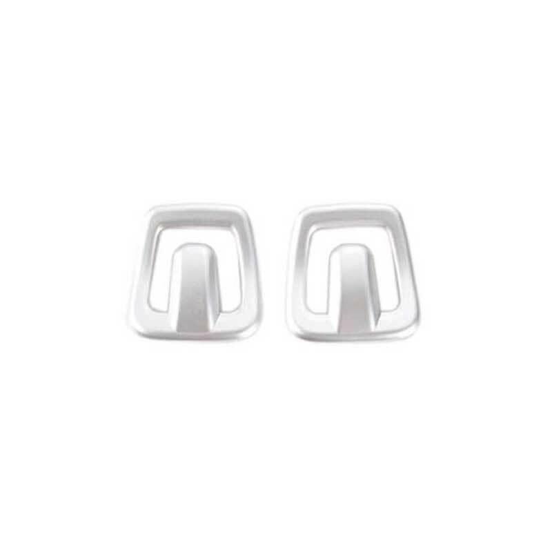 for Ford for Mustang 2015-2022 Matte Silver Front Row for Seat Back Hook Up Trim 2PCS