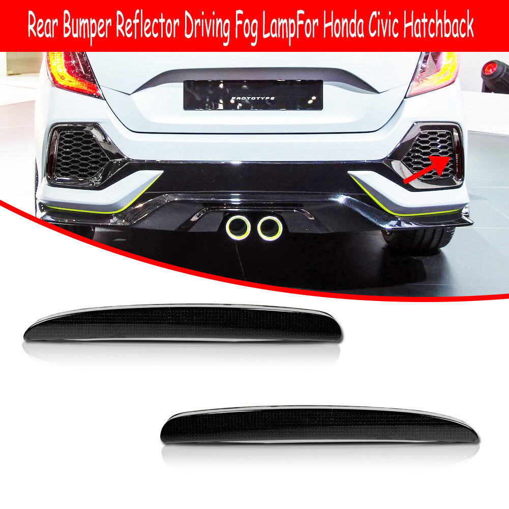 Suitable for the 2017-2021 for Honda for Civic Hatchback SI Sedan deep smoked rear bumper reflector- v