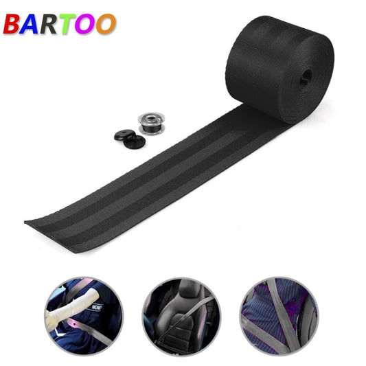 3.5m Retractable Nylon Safety Strap Car for Seat Belt Webbing Polyester Lap Black Q