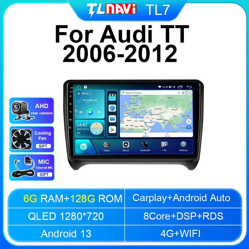 for Audi TT MK2 8J 2006-2012 Car Radio Android Carplay GPS Multimedia Player