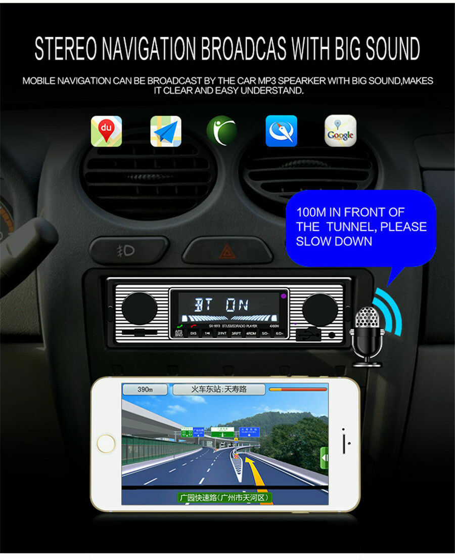 Bluetooth 4-CH Output Car In-dash MP3 Stereo Radio Player FM USB/SD/AUX Remote