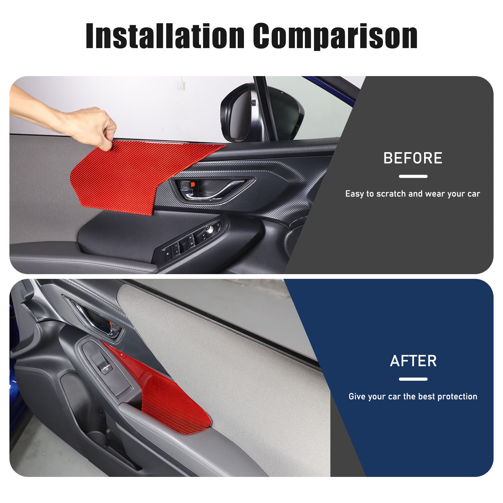 Front door handle and armrest panel decorative stickers suitable for Subaru Crosstrek 2023+ n