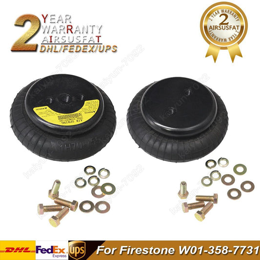 Pair For Firestone W01-358-7731 W013587731 Air Suspension Spring Bag Assemblys