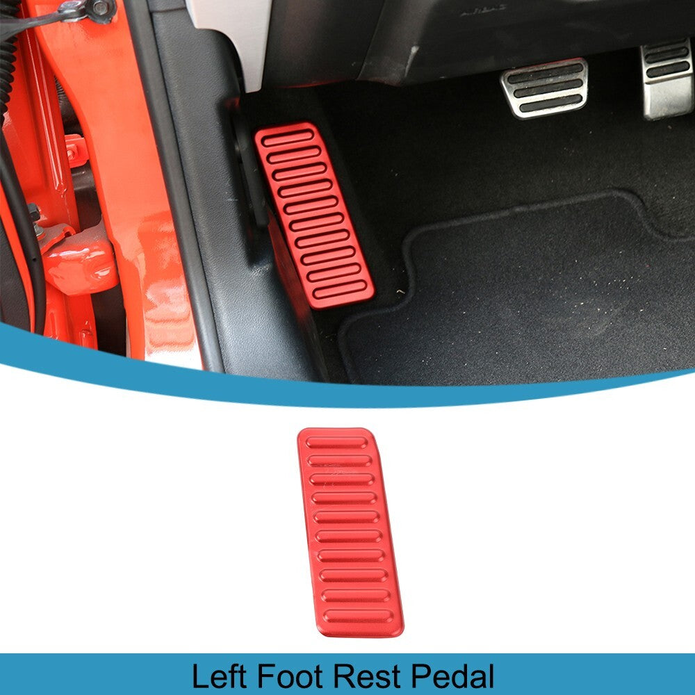 Red Left Foot Rest Pedal Panel Cover Trim Accessories for Ford for Mustang 2015-23