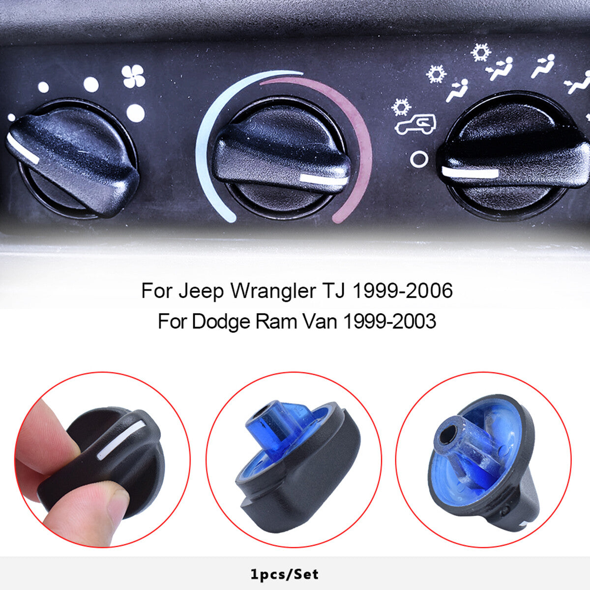 for Jeep for Wrangler TJ 1999-2006 Heater Climate Control Switch Panel Buttons Knobs Q