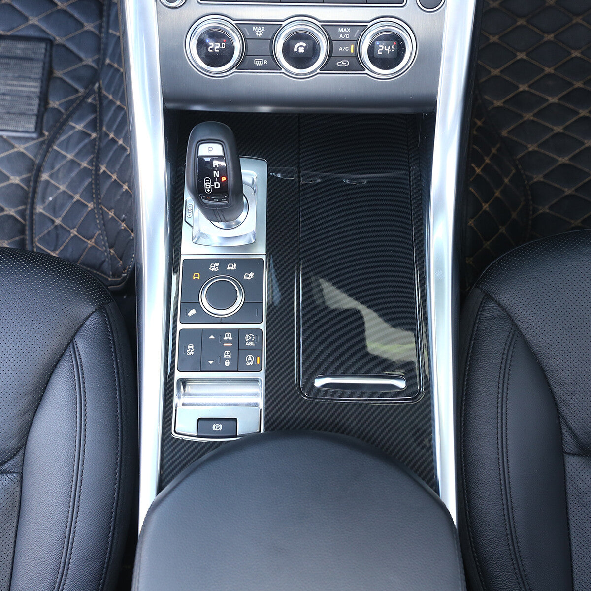 Carbon fiber ABS for Land Rover for Range Rover Sport 2014-2017 center console panel cover trim. n
