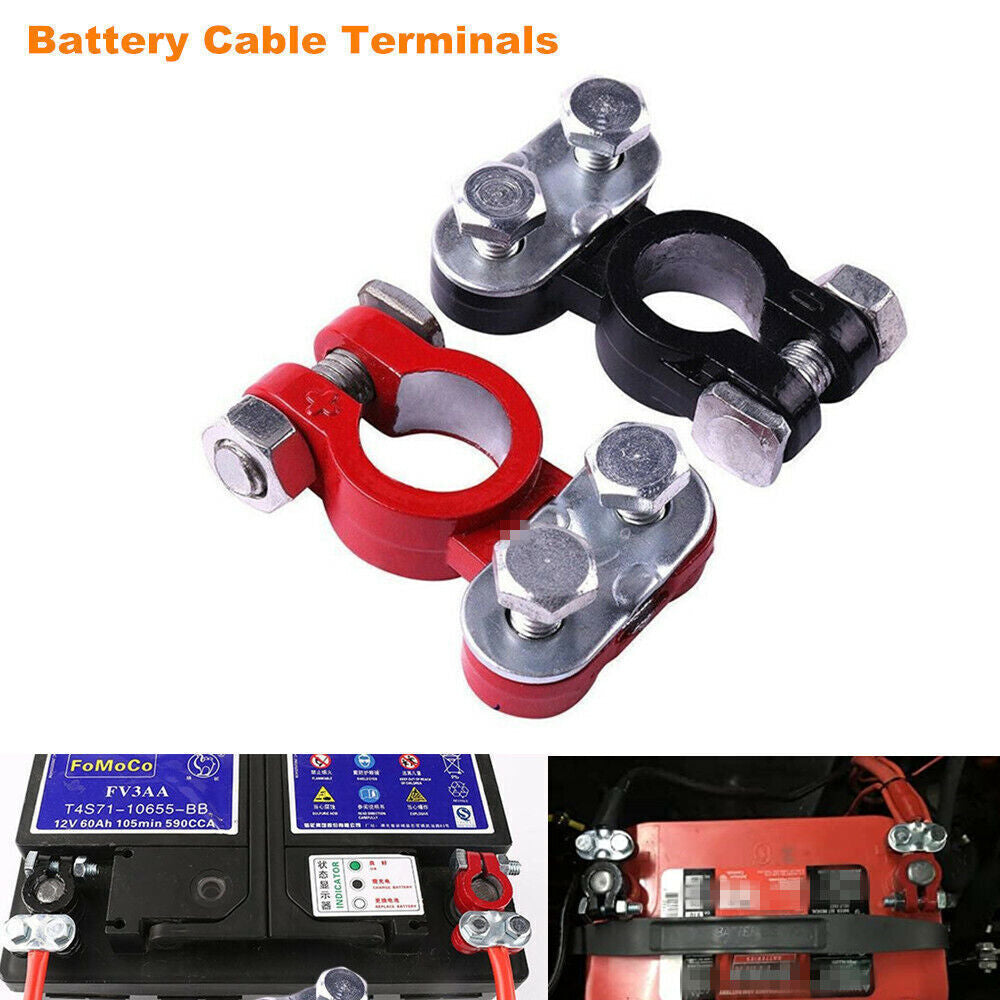 Universal battery cable terminal top post connector clip for automobiles and trucks - n