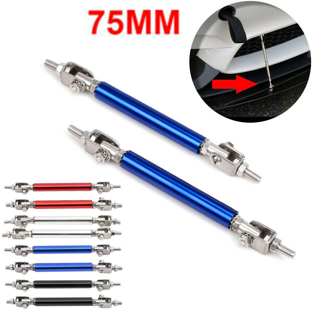 Pair 75mm Adjustable Front Bumper Lip Splitter Strut Rod Tie Support Bar for BMW Q