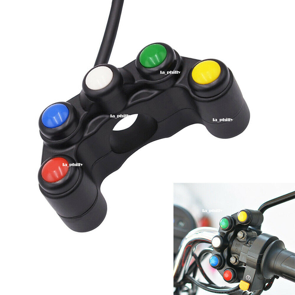 5 Button Motorcycle Handlebar Mount Turn Signal Lights Switch 22mm 7/8 Q