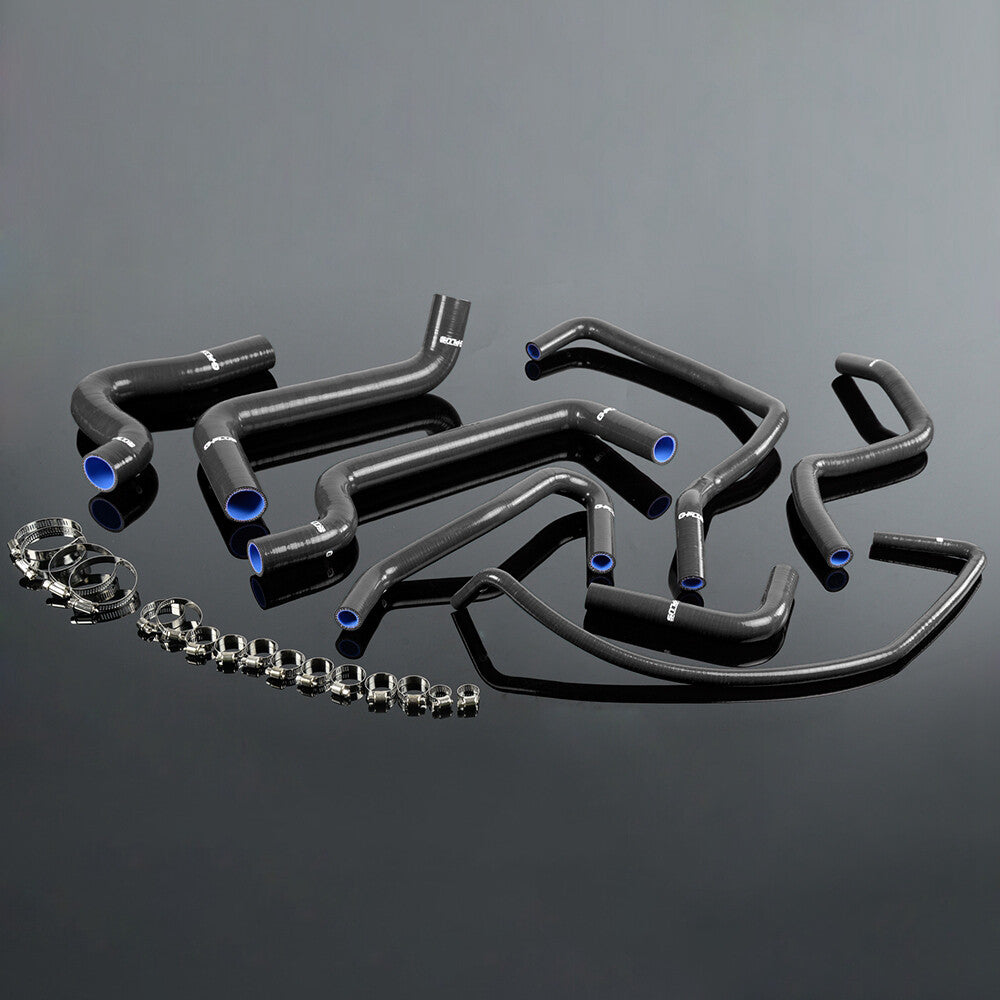 Black Coolant Silicone Radiator Hose Kit for for Fiat Coupe 20 20V GT Turbo - v