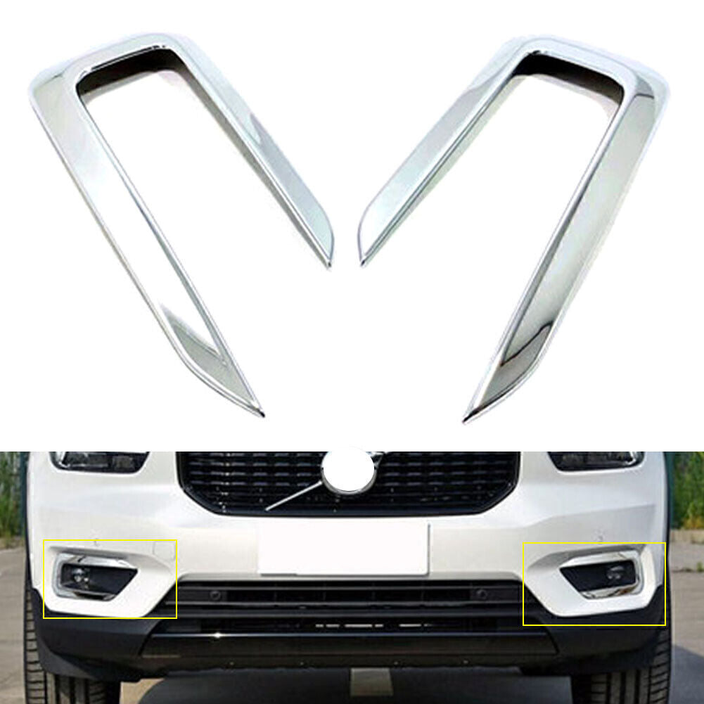 for Volvo XC40 2019-2020 Chrome Car Front Fog Light Lamp Cover Trim ABS
